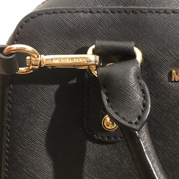 Michael Kors Sandrine Small Black Leather Satchel Crossbody Handbag - Picture 8 of 12